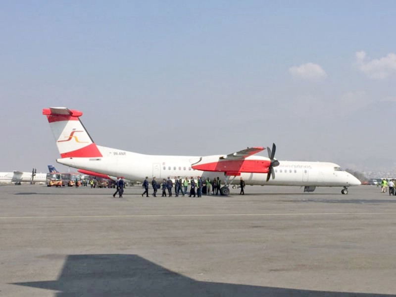 श्री एयरलाइन्सको जहाज त्रिभुवन विमानस्थलमा सुरक्षित अवतरण  